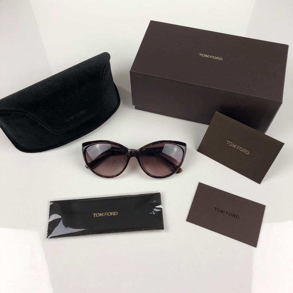 New TOM FORD Martina Havana Cat Eye Sunglasses - Picture 2 of 16
